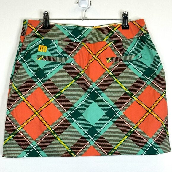Loudmouth Golf Ladies Skirt Skort Size 6 Plaid Multi-Color Stretch - Picture 4 of 4